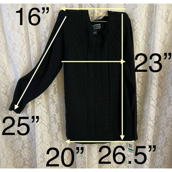 karen scott tops size large womens long sleeve Deep Blue light sparkling sweeter - Picture 9 of 9